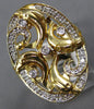 ESTATE LARGE .27CT DIAMOND 14KT YELLOW GOLD 3D MULTI HAPPY DOLPHIN OVAL FUN RING