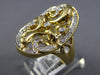 ESTATE LARGE .27CT DIAMOND 14KT YELLOW GOLD 3D MULTI HAPPY DOLPHIN OVAL FUN RING