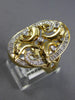 ESTATE LARGE .27CT DIAMOND 14KT YELLOW GOLD 3D MULTI HAPPY DOLPHIN OVAL FUN RING