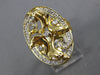 ESTATE LARGE .27CT DIAMOND 14KT YELLOW GOLD 3D MULTI HAPPY DOLPHIN OVAL FUN RING