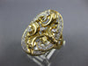 ESTATE LARGE .27CT DIAMOND 14KT YELLOW GOLD 3D MULTI HAPPY DOLPHIN OVAL FUN RING