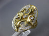 ESTATE LARGE .27CT DIAMOND 14KT YELLOW GOLD 3D MULTI HAPPY DOLPHIN OVAL FUN RING