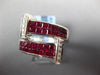 3.62CT DIAMOND & AAA RUBY 18KT WHITE GOLD ROUND & PRINCESS CRISS CROSS FUN RING