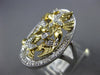 ESTATE LARGE .27CT DIAMOND 14KT 2 TONE GOLD 3D CLASSIC MULTI BIRD OVAL FUN RING