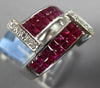 3.62CT DIAMOND & AAA RUBY 18KT WHITE GOLD ROUND & PRINCESS CRISS CROSS FUN RING