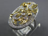 ESTATE LARGE .27CT DIAMOND 14KT 2 TONE GOLD 3D CLASSIC MULTI BIRD OVAL FUN RING