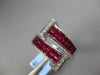 3.62CT DIAMOND & AAA RUBY 18KT WHITE GOLD ROUND & PRINCESS CRISS CROSS FUN RING