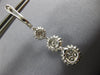 ESTATE 2.08CT DIAMOND 18K WHITE GOLD 3D FLOWER JOURNEY CLUSTER HANGING EARRINGS