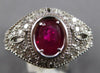 1.03CT DIAMOND & AAA RUBY 14KT WHITE GOLD OVAL & ROUND FILIGREE ENGAGEMENT RING