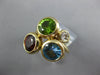 ESTATE LARGE 4.3CT DIAMOND & AAA MULTI GEM 14KT YELLOW GOLD ROUND BEZEL FUN RING