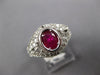 1.03CT DIAMOND & AAA RUBY 14KT WHITE GOLD OVAL & ROUND FILIGREE ENGAGEMENT RING