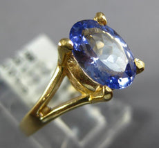 1.53CT AAA TANZANITE 14KT YELLOW GOLD 3D OVAL CLASSIC SOLITAIRE ENGAGEMENT RING