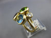 ESTATE LARGE 4.3CT DIAMOND & AAA MULTI GEM 14KT YELLOW GOLD ROUND BEZEL FUN RING