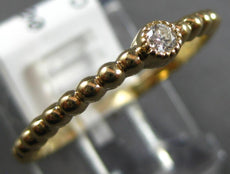 .06CT DIAMOND 14KT YELLOW GOLD 3D SOLITAIRE FILIGREE MILGRAIN BEADED FUN RING