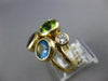 ESTATE LARGE 4.3CT DIAMOND & AAA MULTI GEM 14KT YELLOW GOLD ROUND BEZEL FUN RING