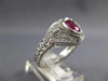 1.03CT DIAMOND & AAA RUBY 14KT WHITE GOLD OVAL & ROUND FILIGREE ENGAGEMENT RING
