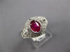 1.03CT DIAMOND & AAA RUBY 14KT WHITE GOLD OVAL & ROUND FILIGREE ENGAGEMENT RING