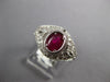1.03CT DIAMOND & AAA RUBY 14KT WHITE GOLD OVAL & ROUND FILIGREE ENGAGEMENT RING