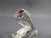 1.03CT DIAMOND & AAA RUBY 14KT WHITE GOLD OVAL & ROUND FILIGREE ENGAGEMENT RING