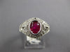 1.03CT DIAMOND & AAA RUBY 14KT WHITE GOLD OVAL & ROUND FILIGREE ENGAGEMENT RING