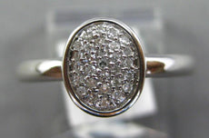 ESTATE .15CT DIAMOND 14KT WHITE GOLD 3D CLASSIC OVAL PAVE FUN LOVE RING