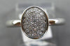 ESTATE .15CT DIAMOND 14KT WHITE GOLD 3D CLASSIC OVAL PAVE FUN LOVE RING