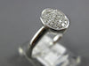 ESTATE .15CT DIAMOND 14KT WHITE GOLD 3D CLASSIC OVAL PAVE FUN LOVE RING