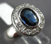 LARGE .83CT DIAMOND & AAA SAPPHIRE 14KT WHITE GOLD OVAL & ROUND ENGAGEMENT RING