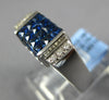 3.21CT DIAMOND & AAA SAPPHIRE 18K WHITE GOLD ROUND & PRINCESS INVISIBLE FUN RING