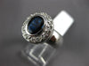 LARGE .83CT DIAMOND & AAA SAPPHIRE 14KT WHITE GOLD OVAL & ROUND ENGAGEMENT RING