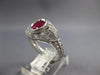 1.03CT DIAMOND & AAA RUBY 14KT WHITE GOLD OVAL & ROUND FILIGREE ENGAGEMENT RING