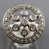 ESTATE WIDE .40CT DIAMOND 14KT WHITE GOLD 3D CIRCULAR SNOWFLAKE FLOWER FUN RING