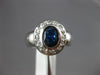 LARGE .83CT DIAMOND & AAA SAPPHIRE 14KT WHITE GOLD OVAL & ROUND ENGAGEMENT RING