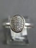 ESTATE .15CT DIAMOND 14KT WHITE GOLD 3D CLASSIC OVAL PAVE FUN LOVE RING