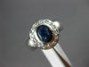 LARGE .83CT DIAMOND & AAA SAPPHIRE 14KT WHITE GOLD OVAL & ROUND ENGAGEMENT RING