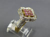 ESTATE 1.20CT DIAMOND & AAA PINK SAPPHIRE 14K YELLOW GOLD FLOWER SQUARE FUN RING