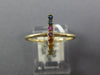 ESTATE .20CT AAA MULTI COLOR SAPPHIRE 14KT YELLOW GOLD 3D RAINBOW FUN BAR RING