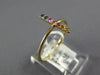 ESTATE .20CT AAA MULTI COLOR SAPPHIRE 14KT YELLOW GOLD 3D RAINBOW FUN BAR RING