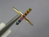 ESTATE .20CT AAA MULTI COLOR SAPPHIRE 14KT YELLOW GOLD 3D RAINBOW FUN BAR RING