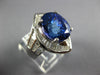 LARGE 9.52CT DIAMOND & TANZANITE 18KT WHITE GOLD OVAL & BAGUETTE ENGAGEMENT RING