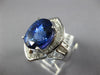 LARGE 9.52CT DIAMOND & TANZANITE 18KT WHITE GOLD OVAL & BAGUETTE ENGAGEMENT RING