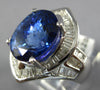 LARGE 9.52CT DIAMOND & TANZANITE 18KT WHITE GOLD OVAL & BAGUETTE ENGAGEMENT RING