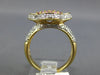 ESTATE 1.20CT DIAMOND & AAA PINK SAPPHIRE 14K YELLOW GOLD FLOWER SQUARE FUN RING