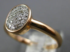 ESTATE .15CT DIAMOND 14KT ROSE GOLD 3D CLASSIC OVAL PAVE FUN LOVE RING