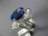 LARGE 9.52CT DIAMOND & TANZANITE 18KT WHITE GOLD OVAL & BAGUETTE ENGAGEMENT RING
