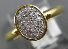 ESTATE .15CT DIAMOND 14KT YELLOW GOLD 3D CLASSIC OVAL PAVE FUN LOVE RING