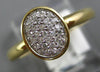 ESTATE .15CT DIAMOND 14KT YELLOW GOLD 3D CLASSIC OVAL PAVE FUN LOVE RING