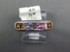 ESTATE 1.26CT DIAMOND & AAA MULTI COLOR SAPPHIRE 14KT WHITE GOLD 3D BEZEL RING