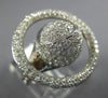 ESTATE LARGE 1.85CT DIAMOND 18KT WHITE GOLD 3D CLASSIC ROUND GLOBE FUN RING