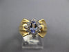 ESTATE .83CT DIAMOND & TANZANITE 14KT YELLOW GOLD OVAL & ROUND FLOWER FUN RING